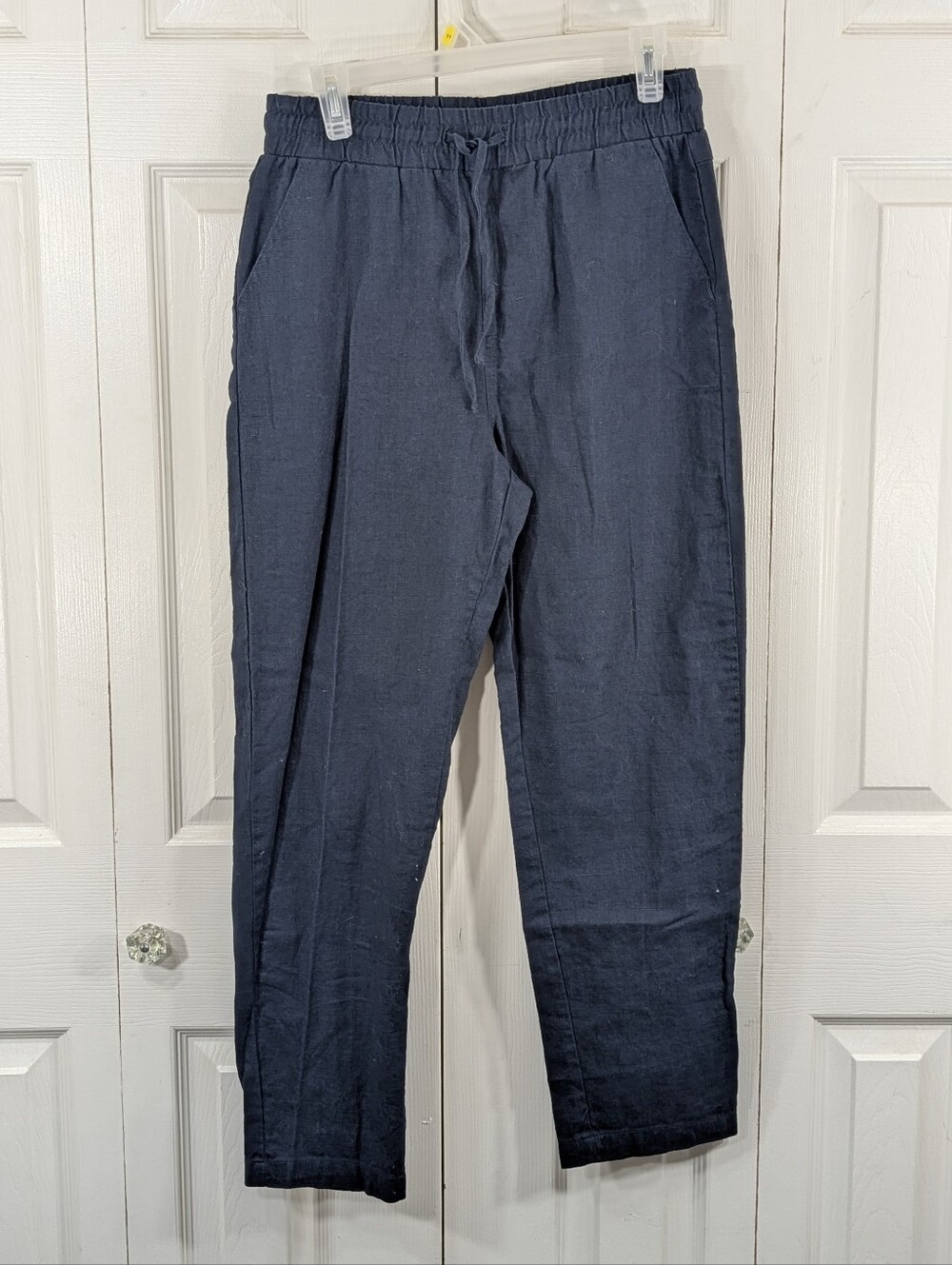 Cotton On: East Coast Textured Pant - Linen - Navy - Size Small